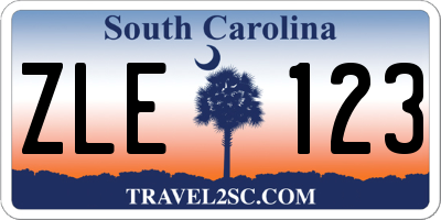 SC license plate ZLE123