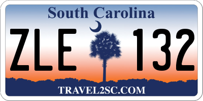 SC license plate ZLE132