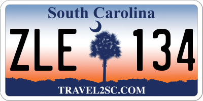SC license plate ZLE134