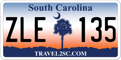 SC license plate ZLE135