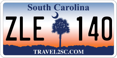 SC license plate ZLE140