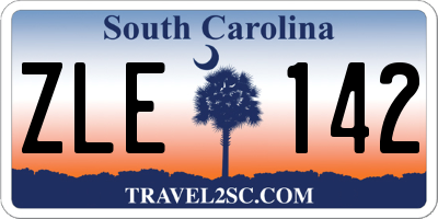 SC license plate ZLE142