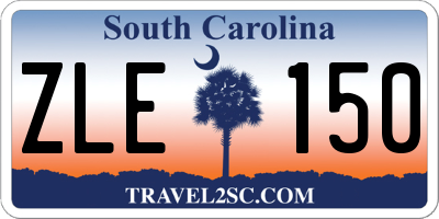 SC license plate ZLE150