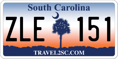 SC license plate ZLE151