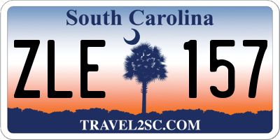 SC license plate ZLE157