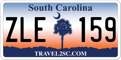 SC license plate ZLE159