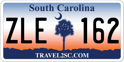 SC license plate ZLE162