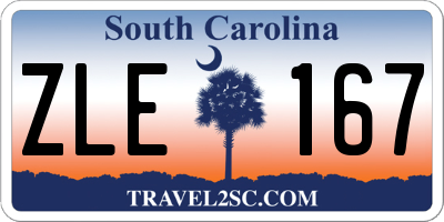 SC license plate ZLE167