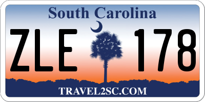 SC license plate ZLE178
