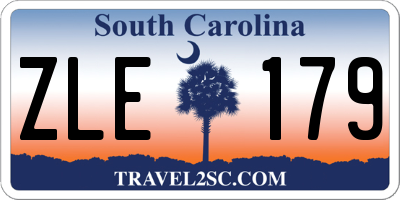 SC license plate ZLE179