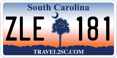 SC license plate ZLE181
