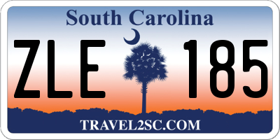 SC license plate ZLE185