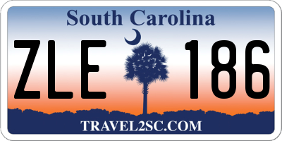 SC license plate ZLE186