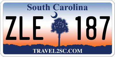 SC license plate ZLE187