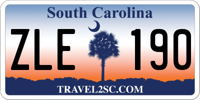 SC license plate ZLE190