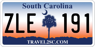 SC license plate ZLE191