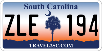 SC license plate ZLE194
