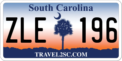 SC license plate ZLE196