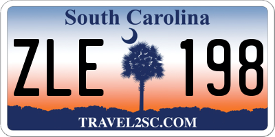 SC license plate ZLE198
