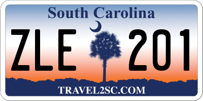 SC license plate ZLE201