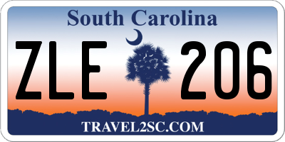 SC license plate ZLE206