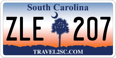 SC license plate ZLE207