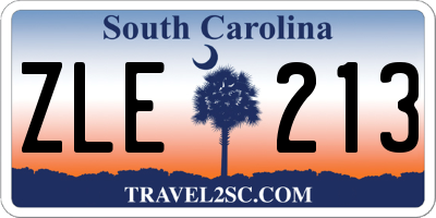 SC license plate ZLE213