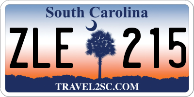 SC license plate ZLE215