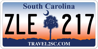 SC license plate ZLE217