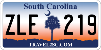 SC license plate ZLE219