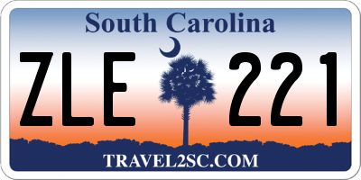 SC license plate ZLE221
