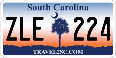 SC license plate ZLE224