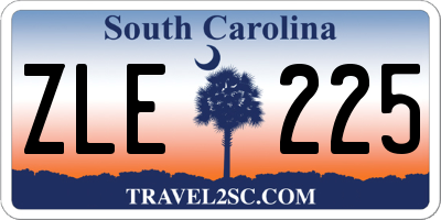 SC license plate ZLE225