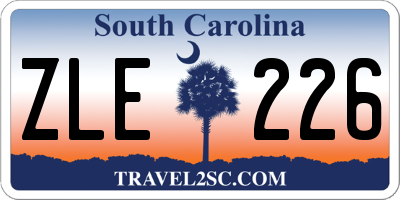 SC license plate ZLE226