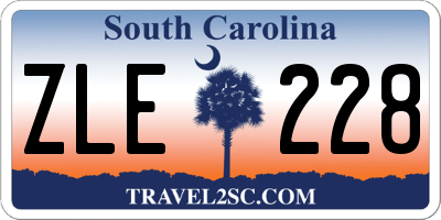 SC license plate ZLE228