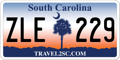 SC license plate ZLE229