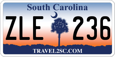 SC license plate ZLE236