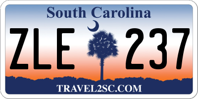 SC license plate ZLE237