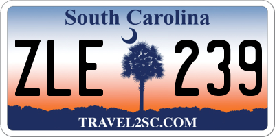 SC license plate ZLE239