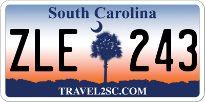 SC license plate ZLE243