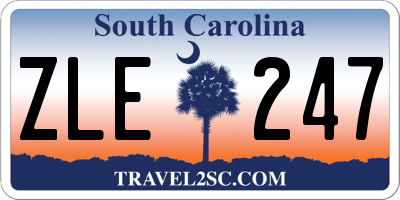 SC license plate ZLE247