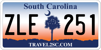 SC license plate ZLE251