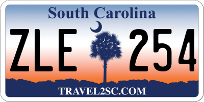 SC license plate ZLE254