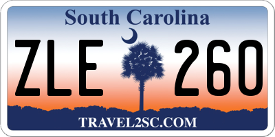 SC license plate ZLE260