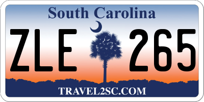 SC license plate ZLE265