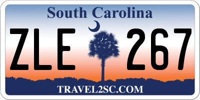 SC license plate ZLE267