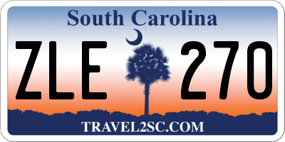 SC license plate ZLE270