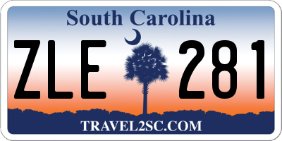 SC license plate ZLE281