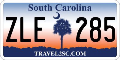SC license plate ZLE285