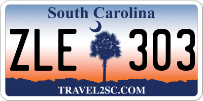 SC license plate ZLE303